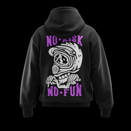 Unisex No Risk No Fun Hoodie - Purple Logo