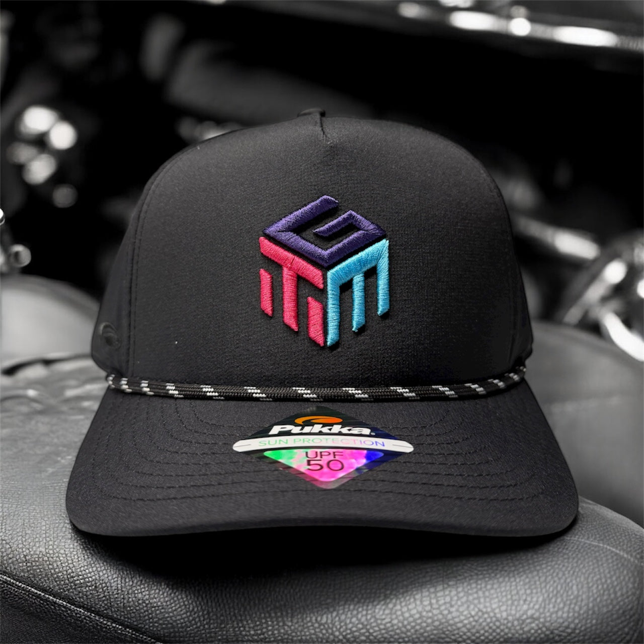 Hat TGM Tricolor on Black Snapback - Purple Undervisor