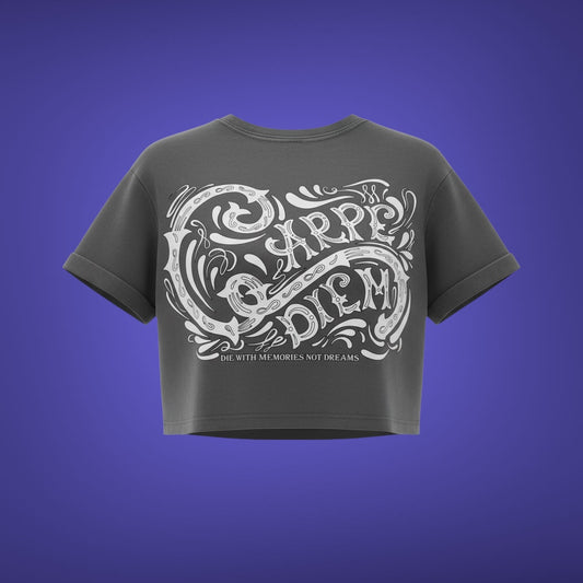 Women's Carpe Diem Crop T-shirt - Gray