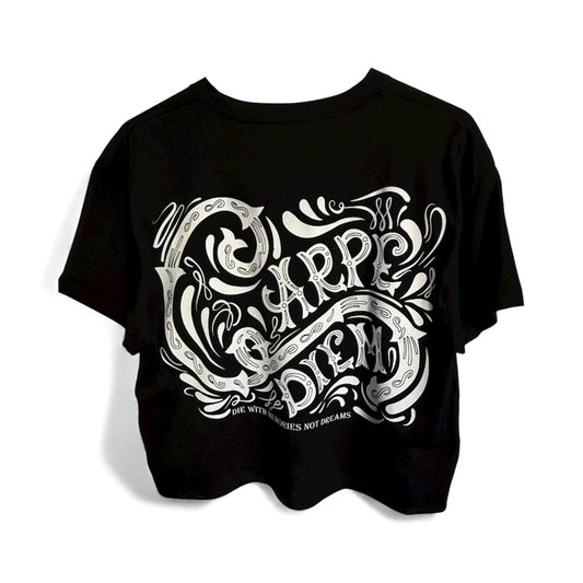 Women's Carpe Diem Crop T-Shirt - Black