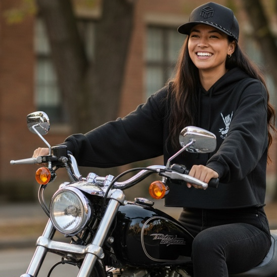 Women's Carpe Diem Crop Hoodie - Black