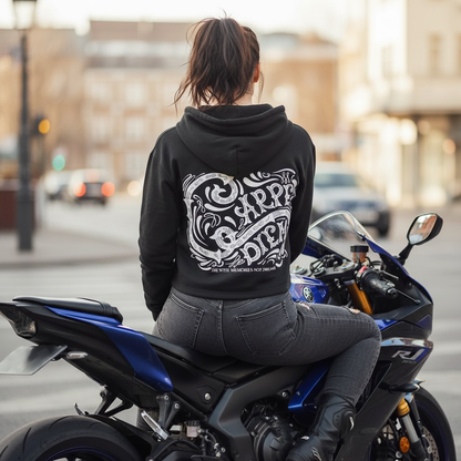 Women's Carpe Diem Crop Hoodie - Black