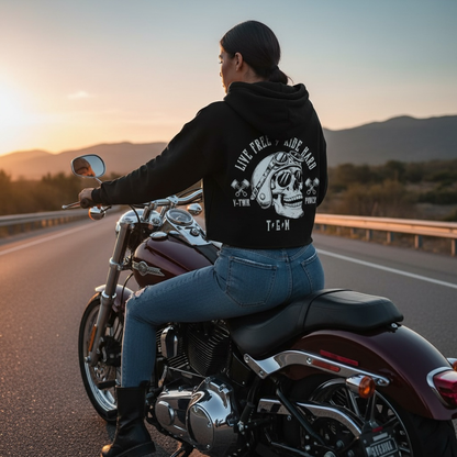 Women's Live Free Ride Hard Crop Hoodie