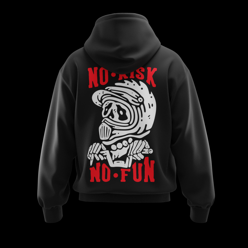 Unisex No Risk No Fun Hoodie - Red Logo