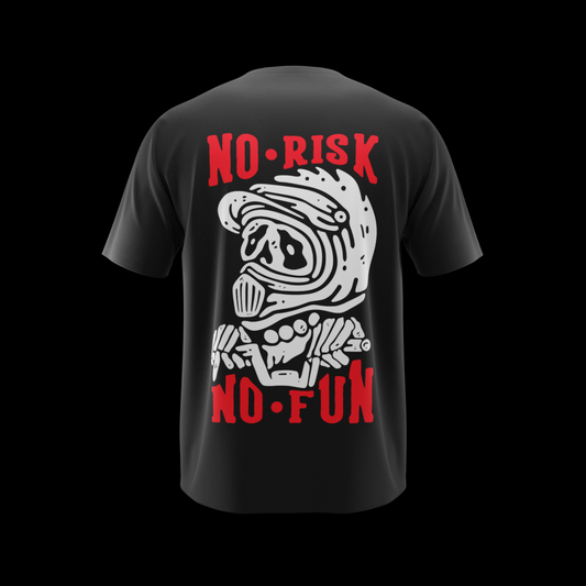 Unisex No Risk No Fun T-Shirt - Red Logo