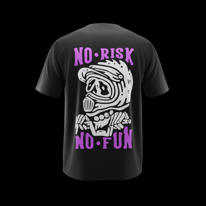 Unisex No Risk No Fun T-Shirt - Purple Logo