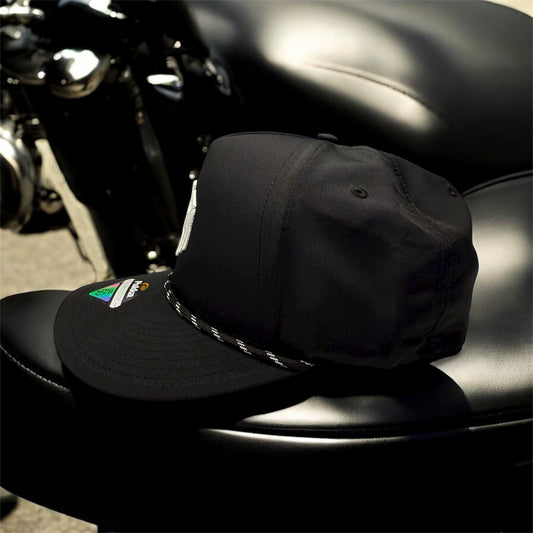 Hat TGM White on Black Snapback