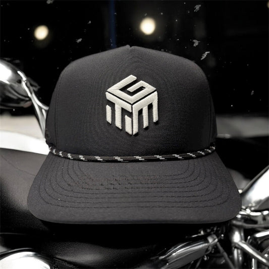 Hat TGM White on Black Snapback