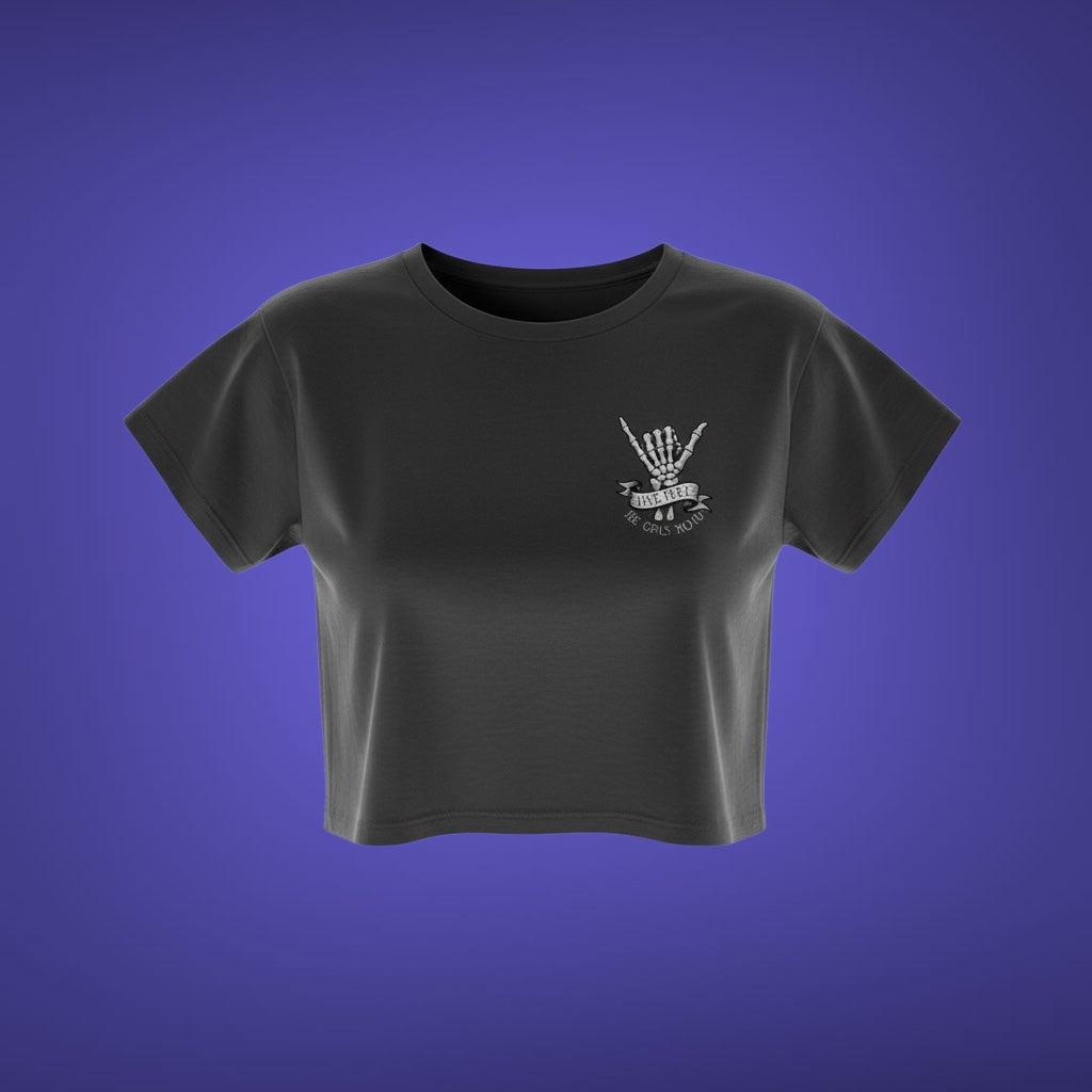 Women's Carpe Diem Crop T-shirt - Gray