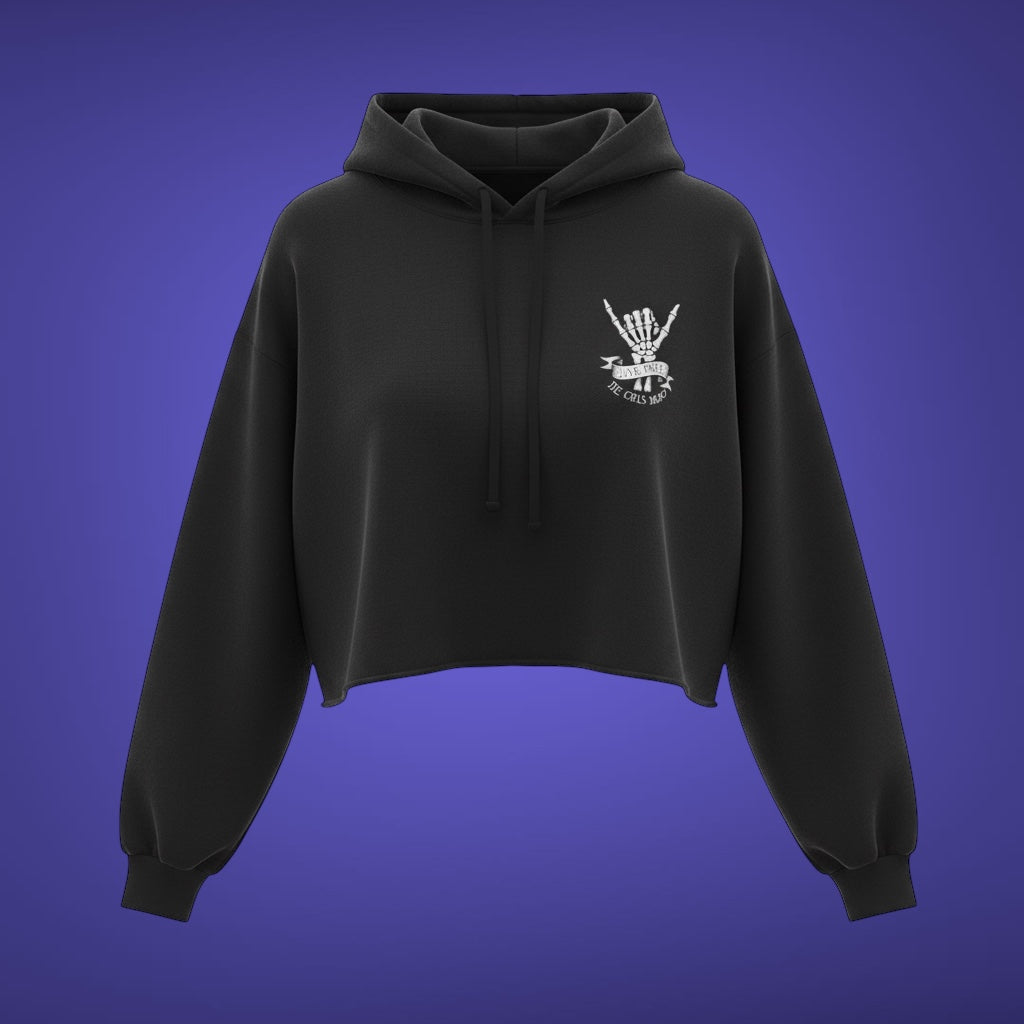 Women's Carpe Diem Crop Hoodie - Black