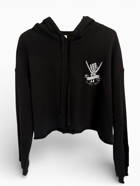 Women's Carpe Diem Crop Hoodie - Black