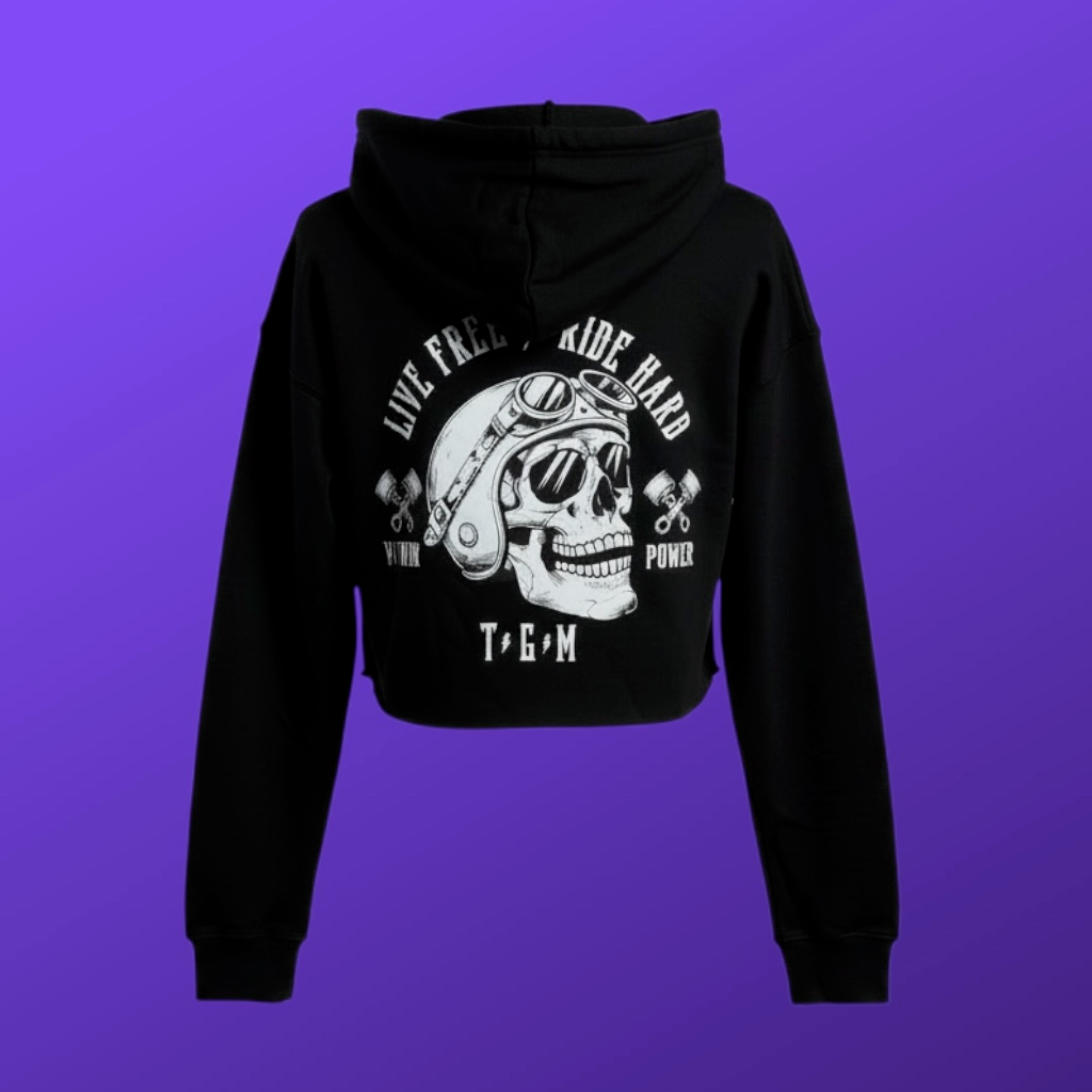 Women's Live Free Ride Hard Crop Top Hoodie