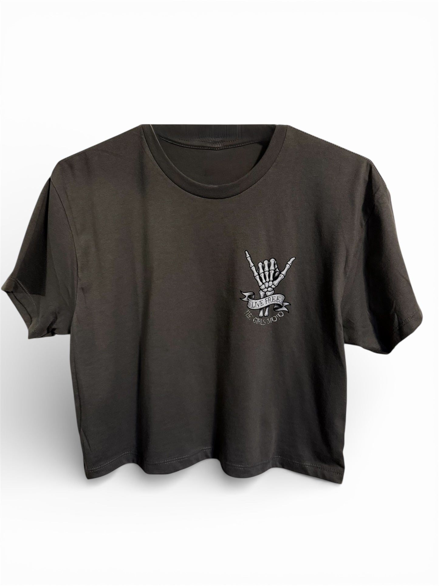 Women's Carpe Diem Crop T-shirt - Gray